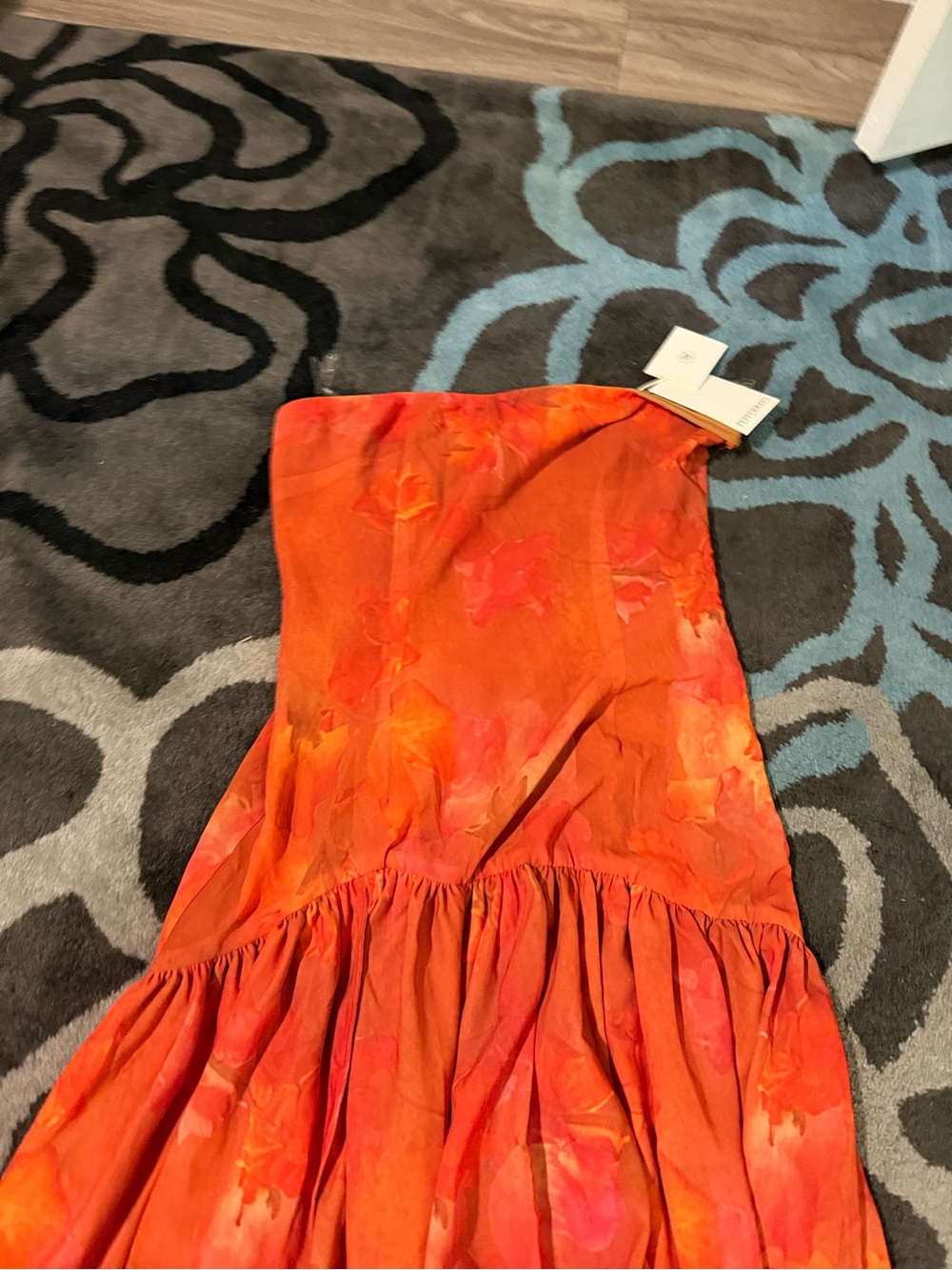 Peppermayo Eden Strapless Maxi Dress in Amber Orange Six 6 - Picture 11 of 12
